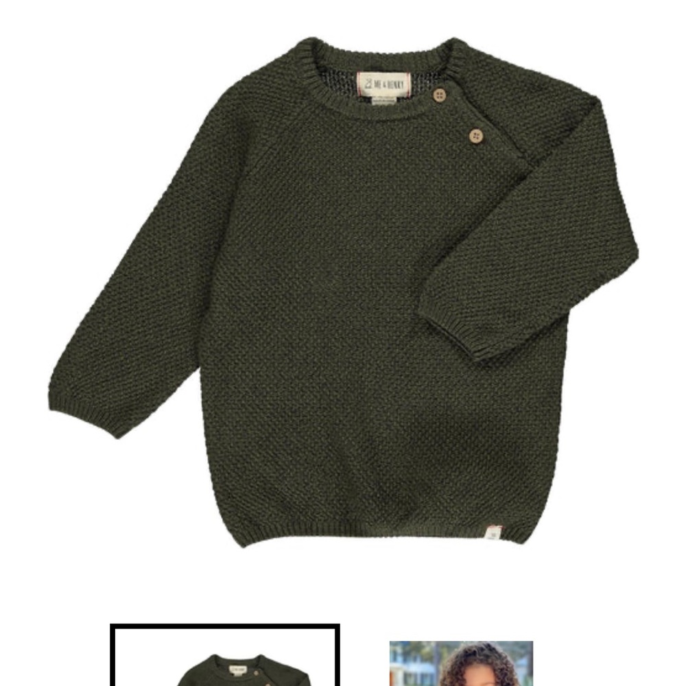 Me and Henry olive green sweater 18-24 months